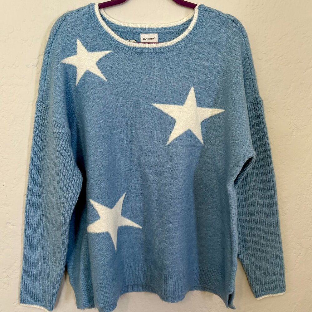 Avenue 18/20 light blue star sweater